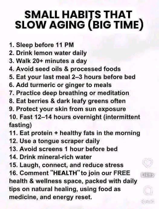 Small Habits That Slow Aging — Big Time ⏳✨