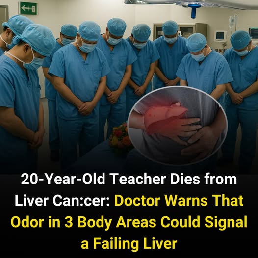 20 year old teacher dies from liver cancer . doctor worns that odor in three body areas could signal a falling liver .